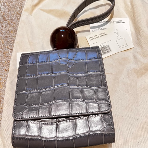 NWT BY Far Ball Croco-Embossed Leather Top Handle Bag - Picture 10 of 10